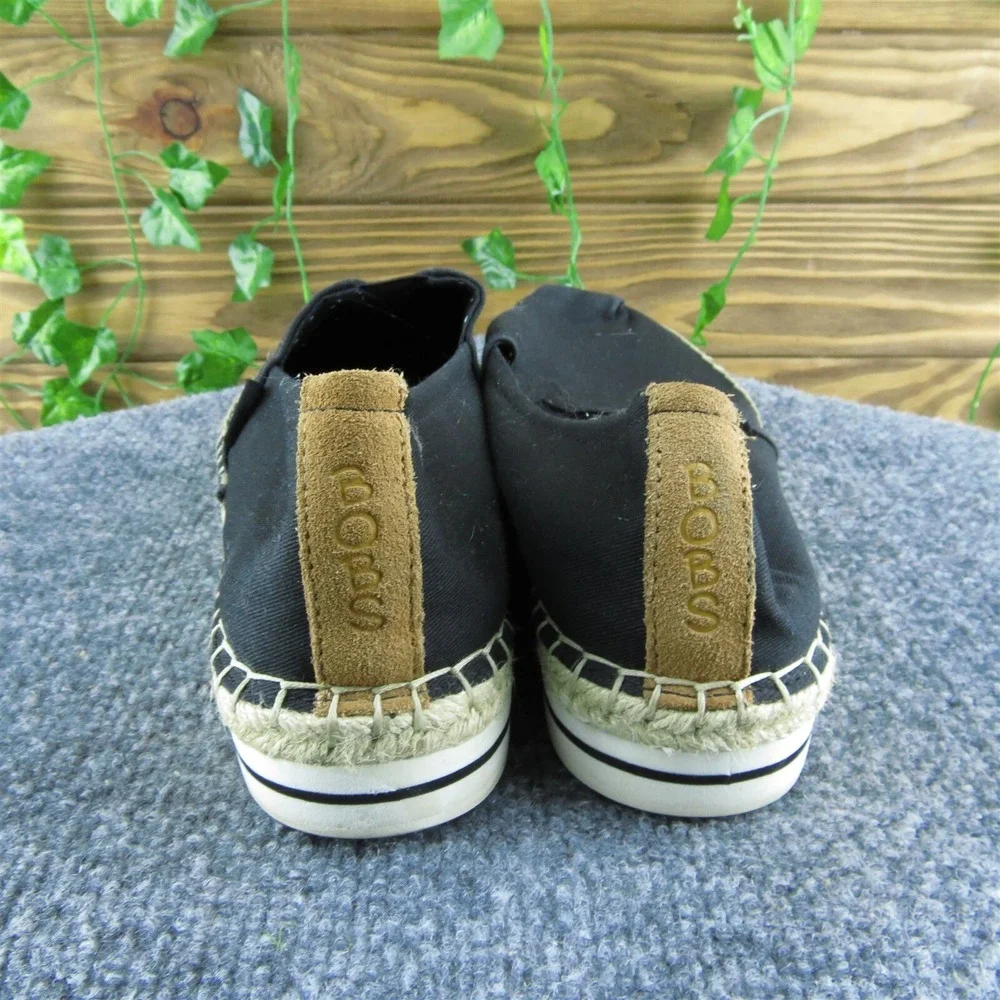 Bobs By Skechers Women Flat Shoes Black‎ Fabric Slip On Size 9 Medium